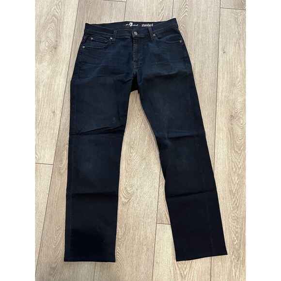 7 For All Mankind Jeans Men 33 Dark Blue Standard Fit Straight Leg 33x31 - Picture 1 of 8